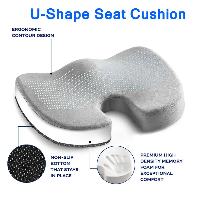 LIANDA BC-001 Wholesale Customized Cooling Gel Office Chair Orthopedic Seat Memory Foam Cushion Pad Pillow