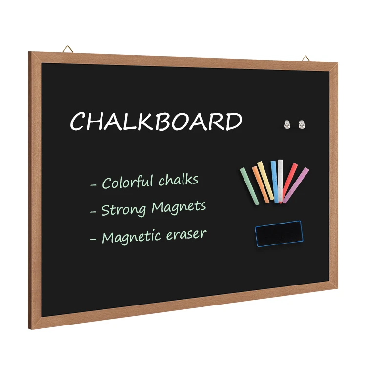 Wooden Frame Magnetic Black Board Writing Display Chalk Piece Boards For Message
