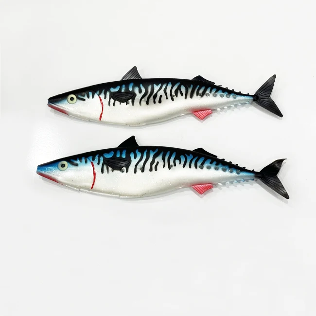 Spanish Mackerel Big Game Rubber Soft Lure Coat Hollow Body Fishing Tackle Trolling Lure