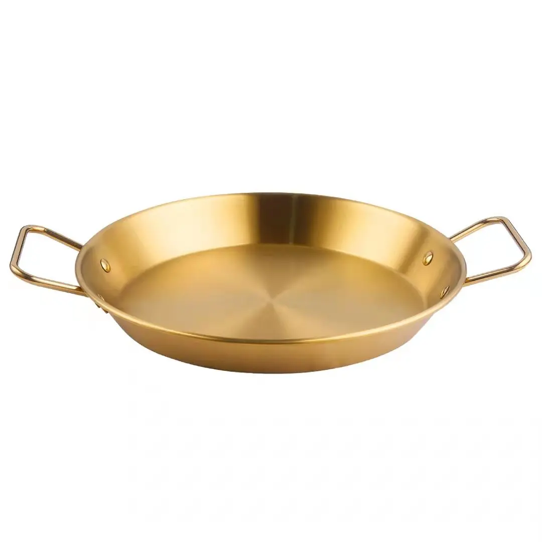 New HOT SALE Korea quality frying pan stainless steel spanish seafood lobster dish paella pans