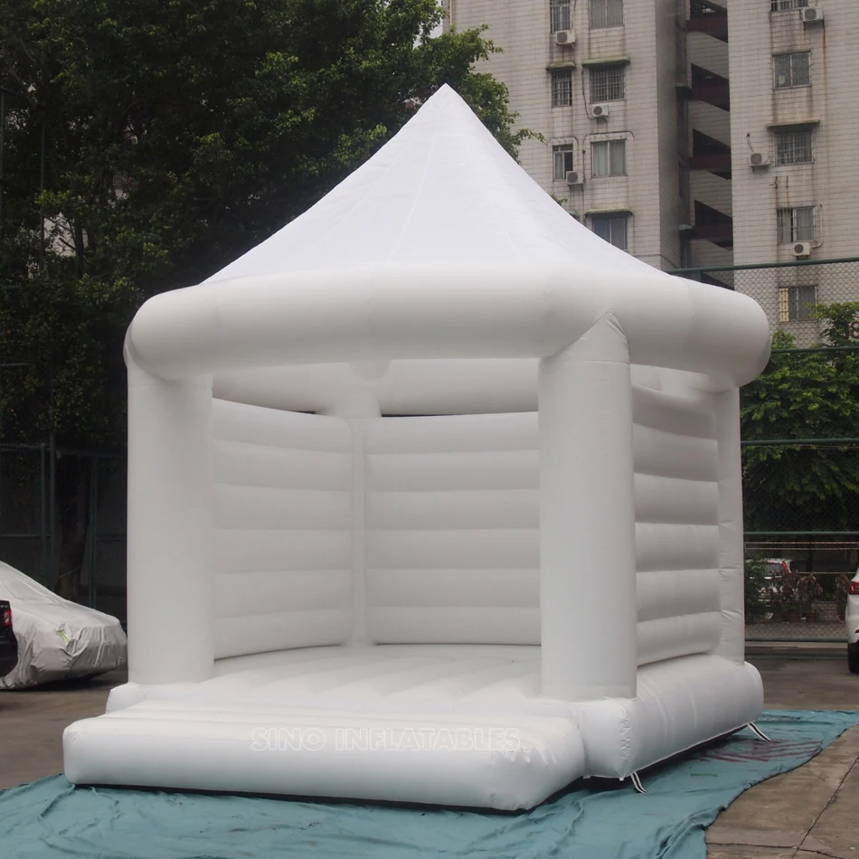 Коммерческие взрослые свадьбы белый батут замок для свадебных вечеринок с верхней крышей от надувной фабрики Guangzhou