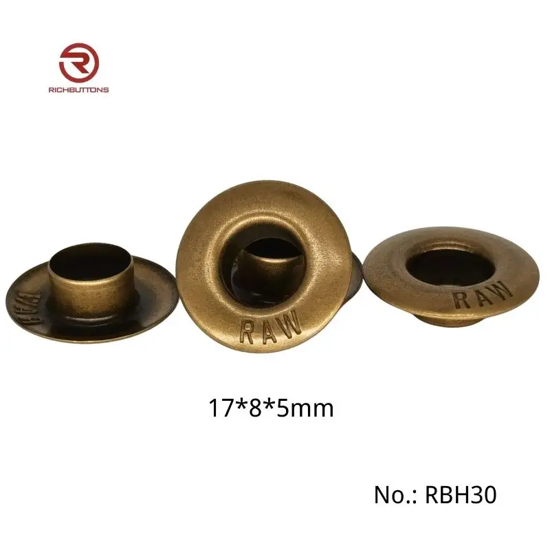 Factory Sale Custom-Made Top Quality Engraved Logo Copper Brass Grommet Metal Shoe Eyelet