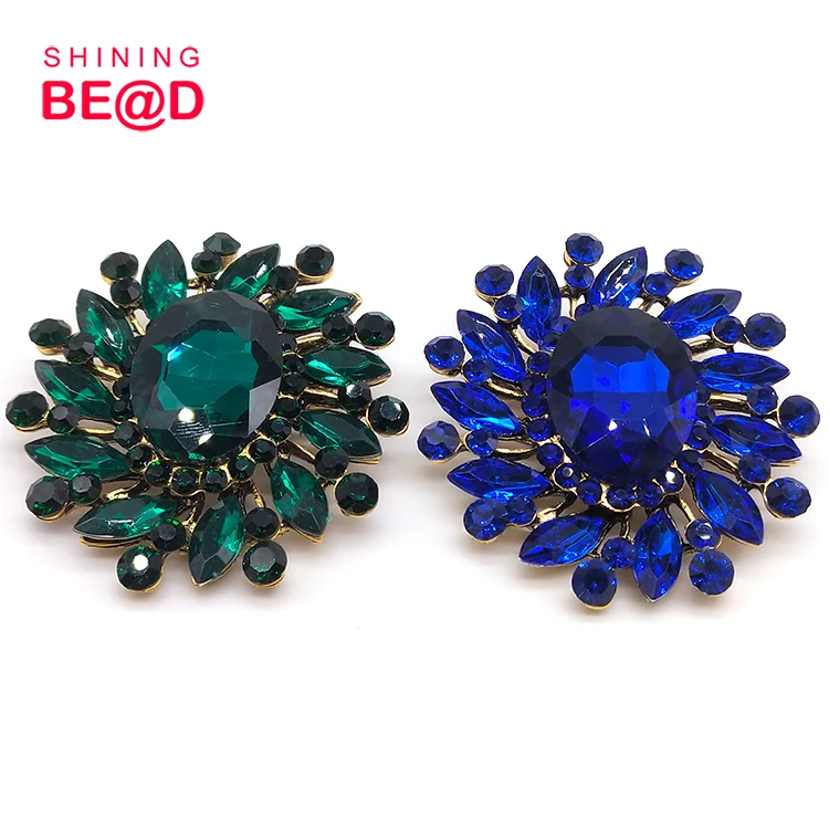 Western Style Fashion Retro Bauhinia Flower Alloy Colorful Glass Crystal Rhinestone Brooch For Women Suit Jewelry Accessories