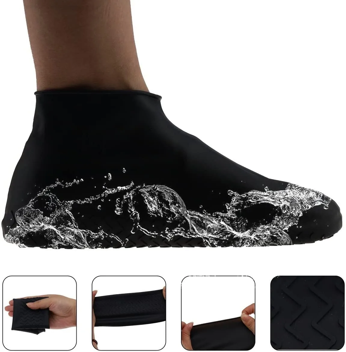 factory sales outdoor wear resistant reusable protective shoes cover waterproof silicone shoes cover