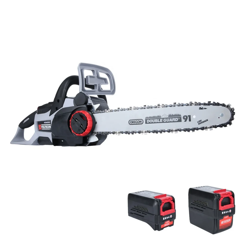 Vertak Cordless 14IN 2 Speed Setting Easy Start Long Chain 40V Battery Chain Saw Wood Cutting Machine Chainsaw
