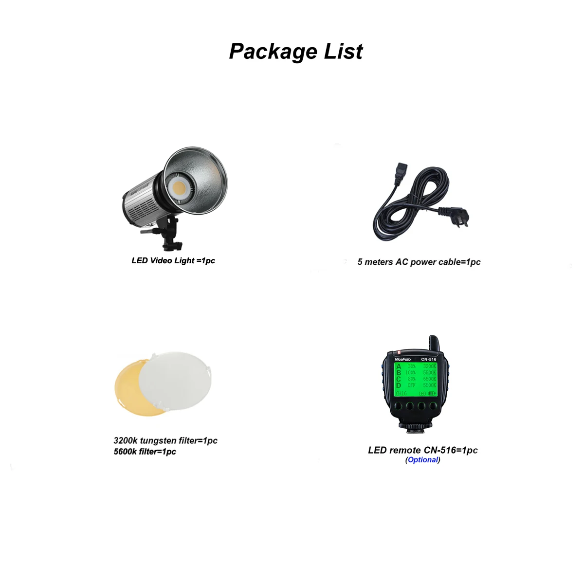 LED-1500BII 150W Daylite 5600K LED Video Light Bowens Mount LED Video Light Owens Mount AC&DC Power Supply -20 - 40 120