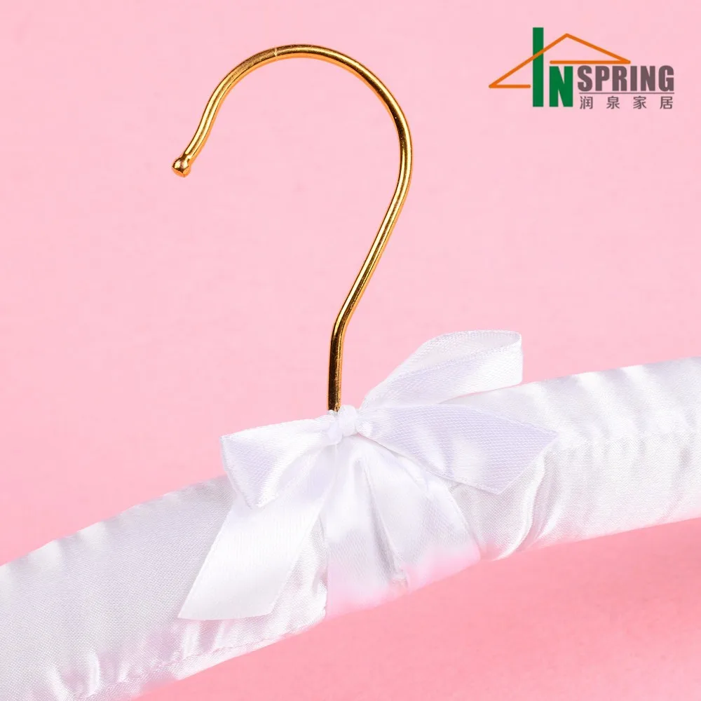 Inspring Soft Fabric Thick Foam Seamless Sponge Silk Custom Color Satin Padded Clothe Hanger Hangers for Cloths