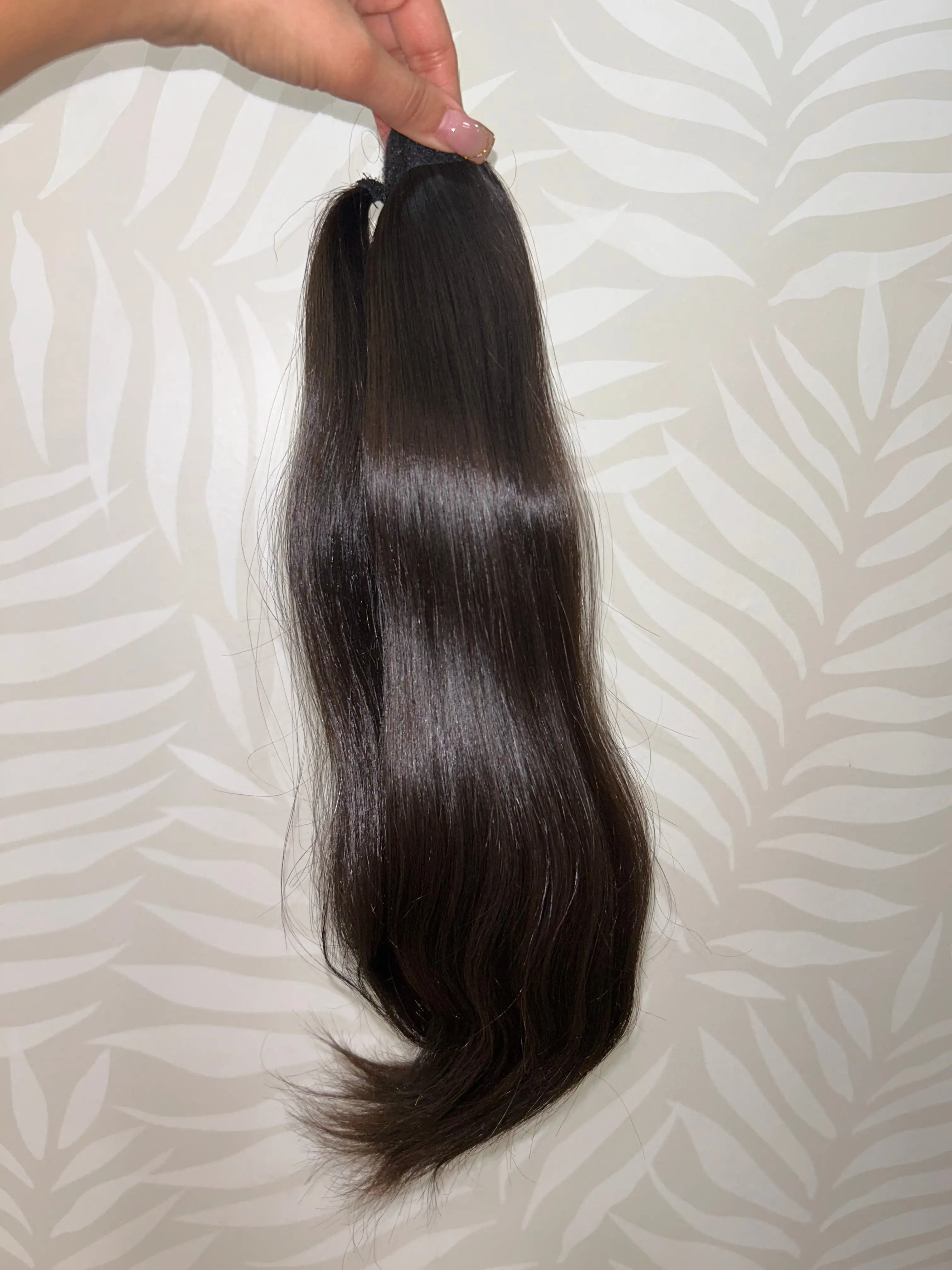 Synthetic Long Straight Ponytail Black Clip-in Ponytail Hair Extensions Heat Resistant Horse Tail for Black Woman