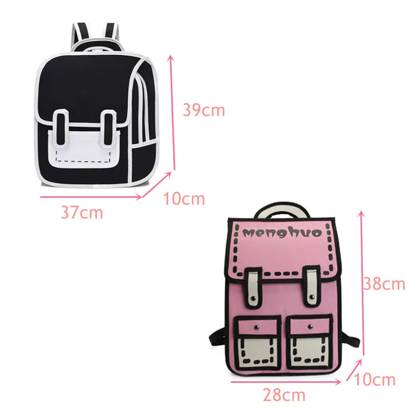 2020 New Fashion Unisex backpack 2D drawing back packs women cartoon comics bag 3D schoolbag college travel bags for girls