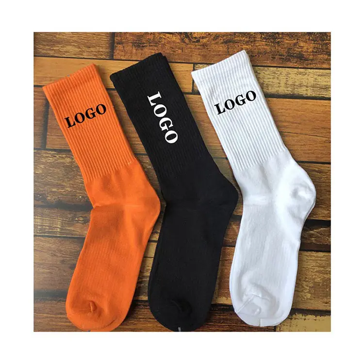 2022 Black Orange White Socks Unisex Men Custom Fashion Sport Letter Crew Socks