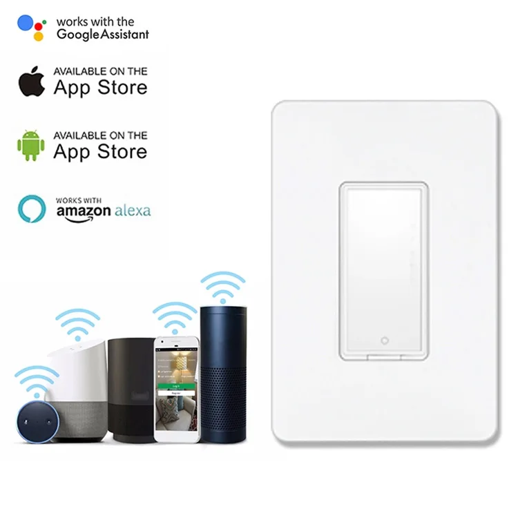 
Hot selling US Tuya smart wifi wall light switch for home automation work with Alexa & Google Home 