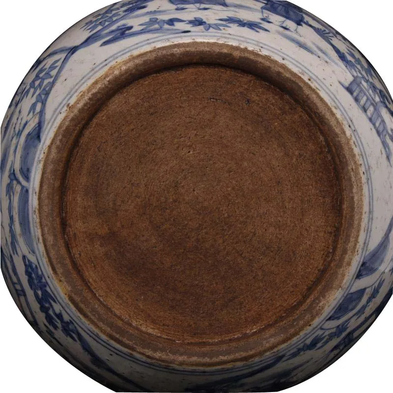 Antique Hand Painted Chinese Blue and White Large Outdoor Ceramic Pots Retro vintage ceramic large vat outdoor flower pot