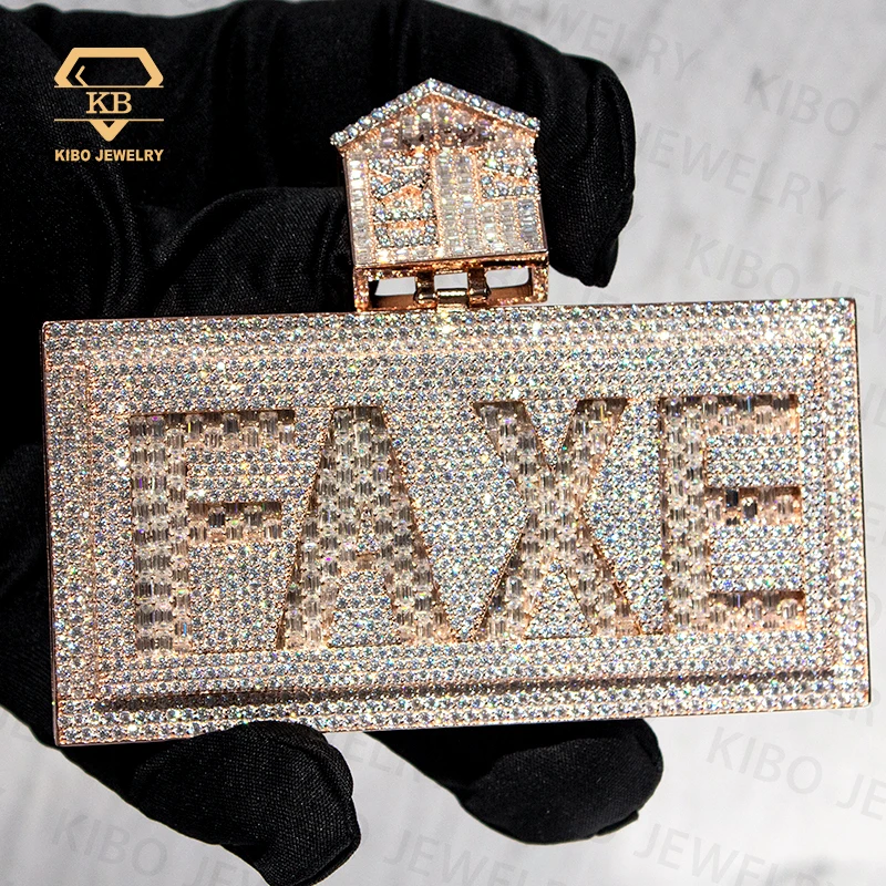 Iced Out Rapper Initial Letter  LAB Grown Mossanite Diamond Charm Custom Name 925 Sterling Silver Moissanite Diamond Pendant