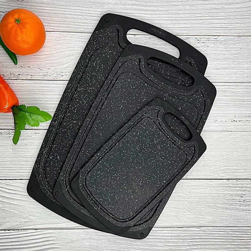 Custom Logo Dishwasher Safe 3 Pieces Chopping Cutting Board Set Plastic With Juice Grooves and Easy Grip