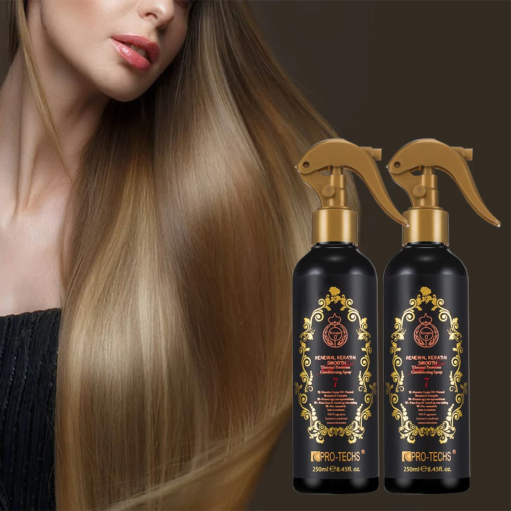 Pro-techs Keratin 0+ Renewal Keratin Smooth Thermal Protector Conditioning Spray Restore Strength And Moisture Repair Hair Spray