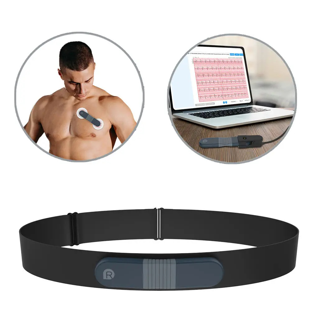 AI Analysis ECG Machine Portable Heart Rate Monitor Chest Strap Portatil Electrodes Holter Monitor Ekg
