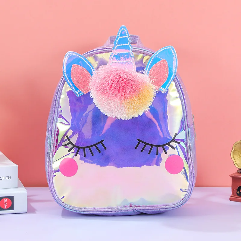 Unicorn Backpack New Spot Fantasy Laser TPU Transparent Children Backpack Girls Little Princess Schoolbag