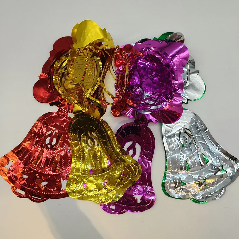 Shiny Party Wall Decorations Foil Fringe Garland Bell Hanging Tinsel Garland Christmas Coloful Tinsel Garland