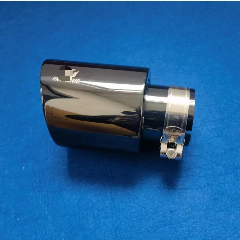 Car modification101mm titanium black 304 stainless steel akrapovic exhaust With grid exhaust pipes