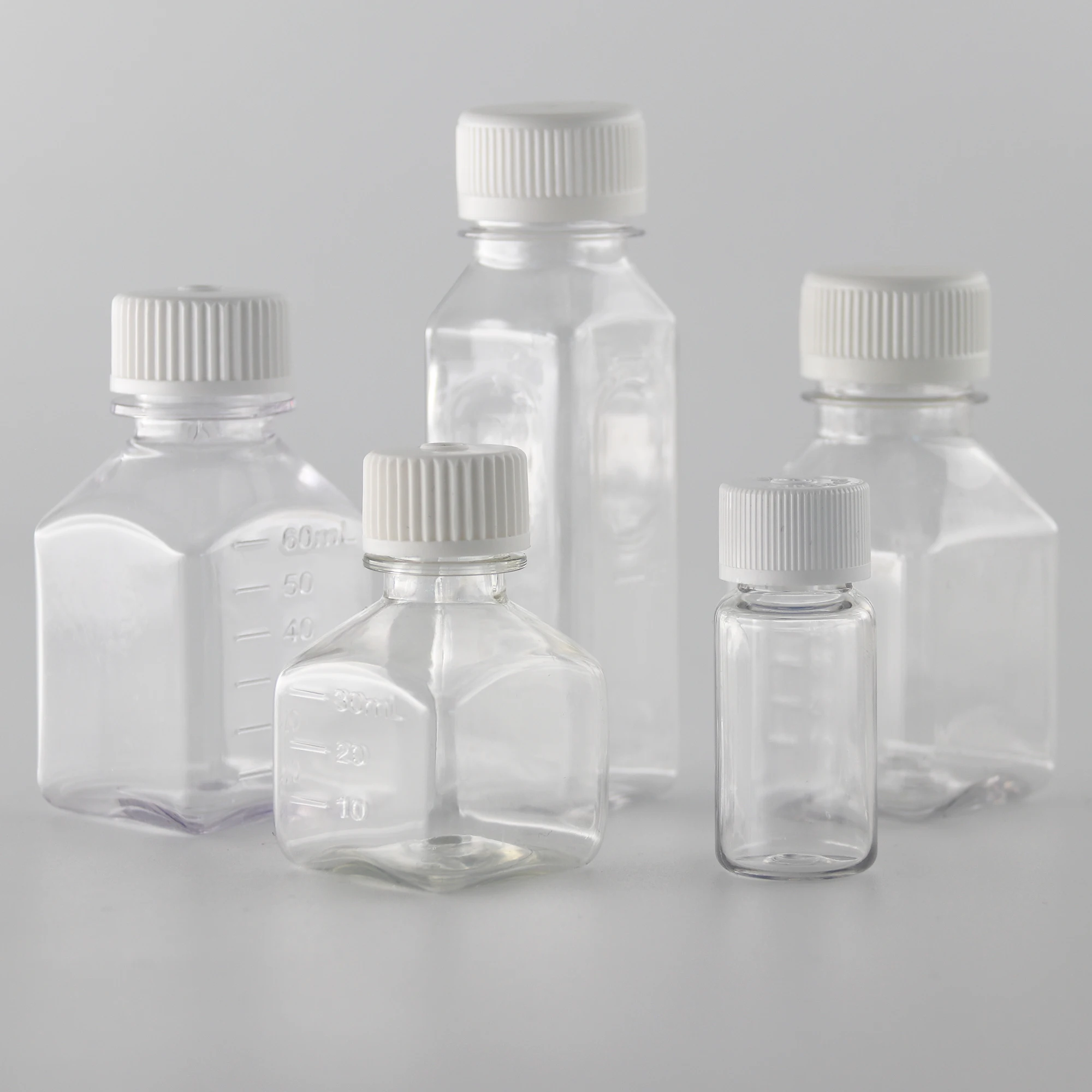 Квадратные стерильные медиаритные Бутылочки для культивирования клеток, 30 мл, 50 мл, 60 мл