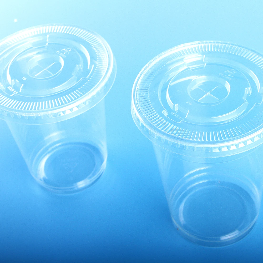 Compostable PLA  Coated  Clear Cold Drinking Cup with Dome Lid
