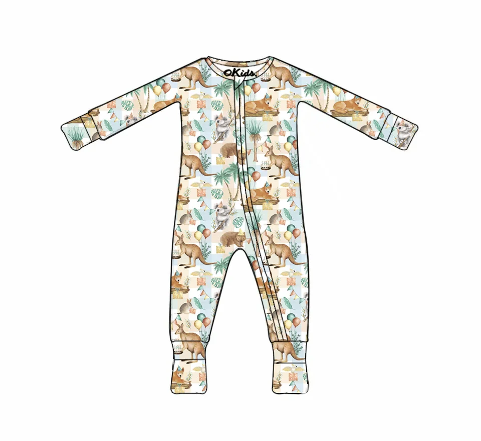 OEKO GOTS Certified 70% Bamboo 30% Organic Cotton Kids Clothing Customized Infant Jumpsuit Printing Baby Rompers