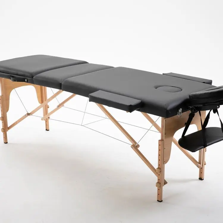 Spa Moxibustion Portable Wooden Massage Table Bed For