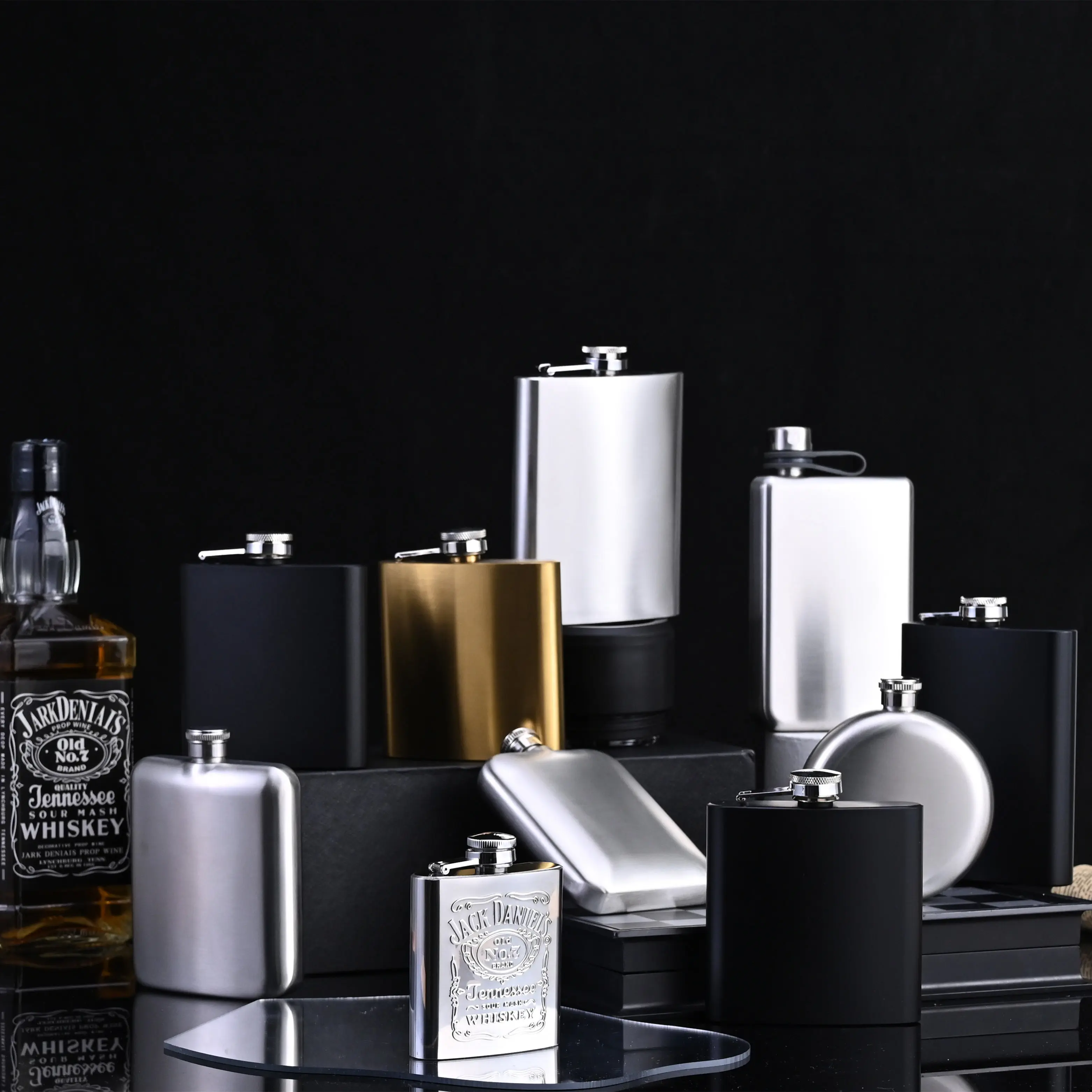 HOT sale Custom Hip Flask Stainless Steel Hip Flask Gift Set Flask