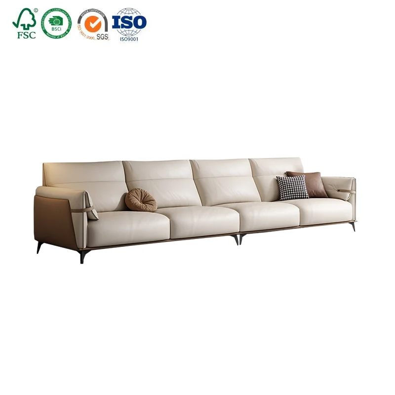 Modern Luxury Sectional Couch Home Living Room Furniture Fabric Leather Sofa Set