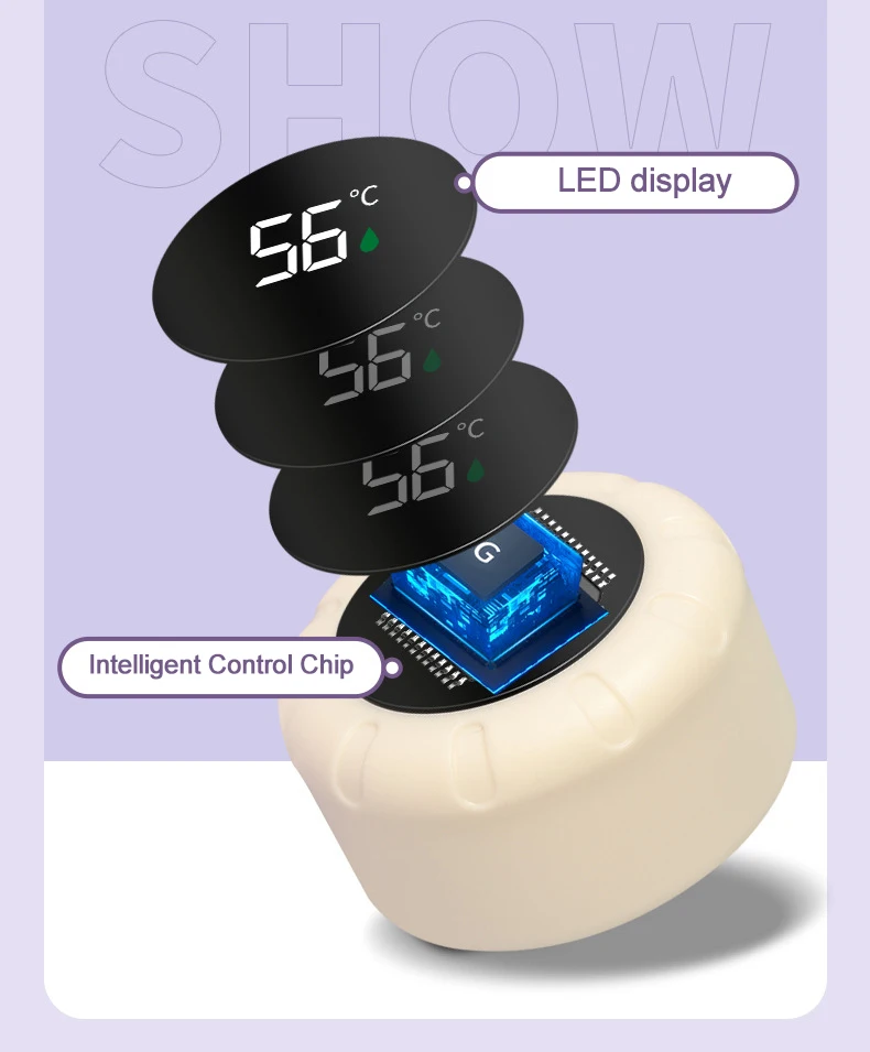 Beauchy 2025 Smart Water Bottles Student School 400Ml Stainless Steel Water Bottle With LED Display Lid