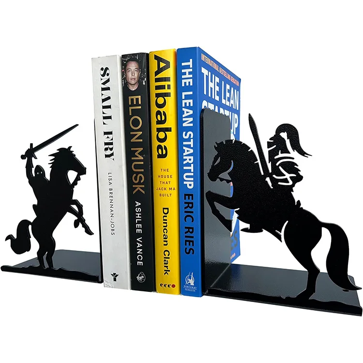 Library B2C Store Book Stand Holder Knight Shape DIY Modern Custom Decorative Metal Bookends Book Stand