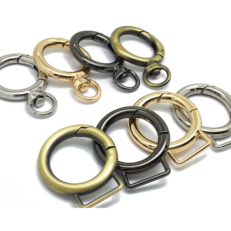 Swivel Clasp Snap Clip Trigger Spring Gate Double Ring O Ring Round Keyring Buckle Bag Hook