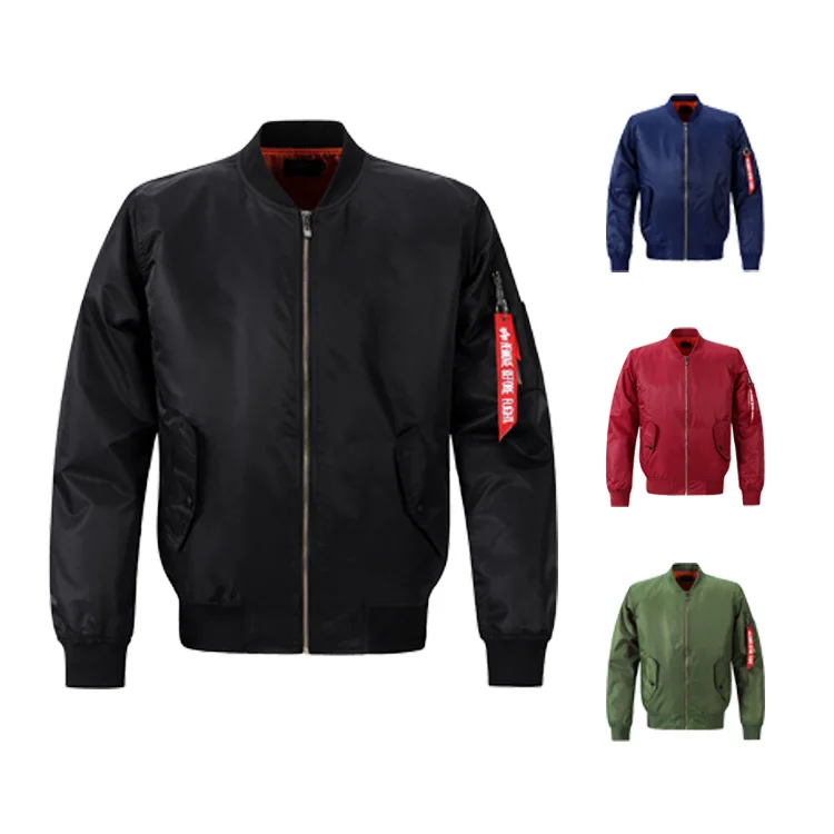 Custom Design Puffer Coat Polyester Fabric Black Puffer Jacket For Bomber Jacket Men