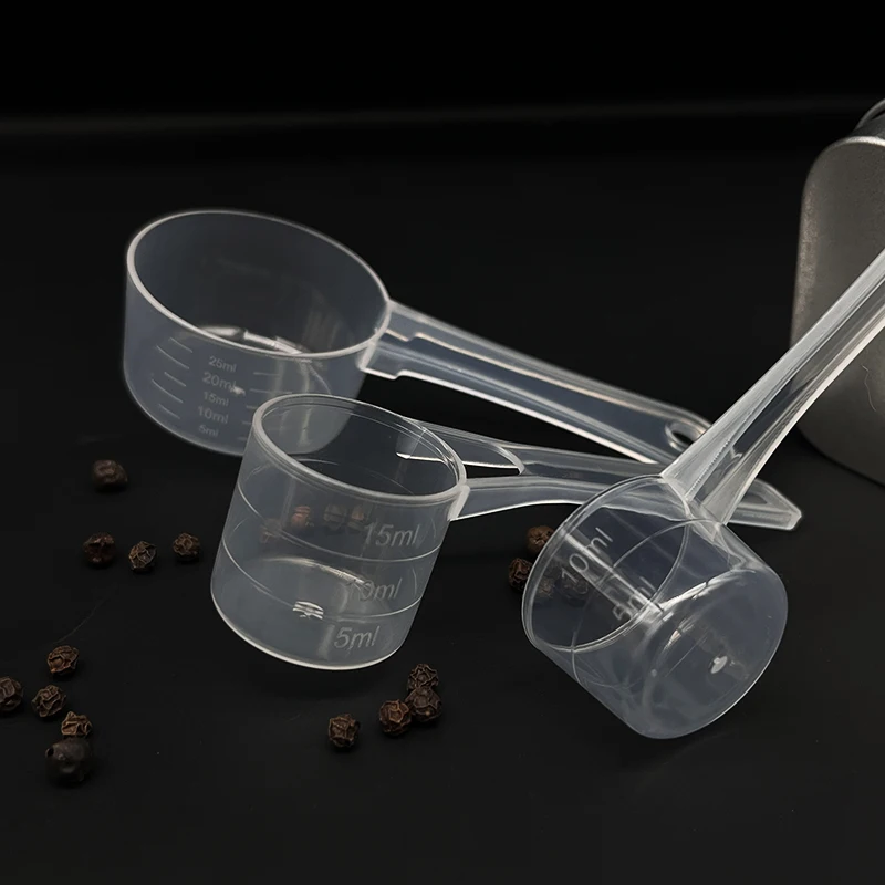 Plastic Measuring Large Spoons Scoops Cups for Powders Granules Pet Food Scoops Clear Flat bottom meauring spoon