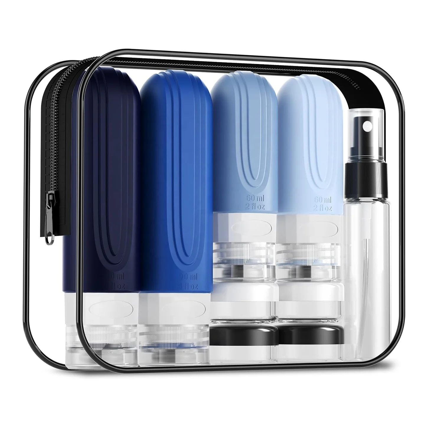 Leak Proof 16 Refillable Toiletry Containers Travel Bottle Set ,Squeeze Shampoo Lotion Tube  Silicone Travel Kits for Toiletries