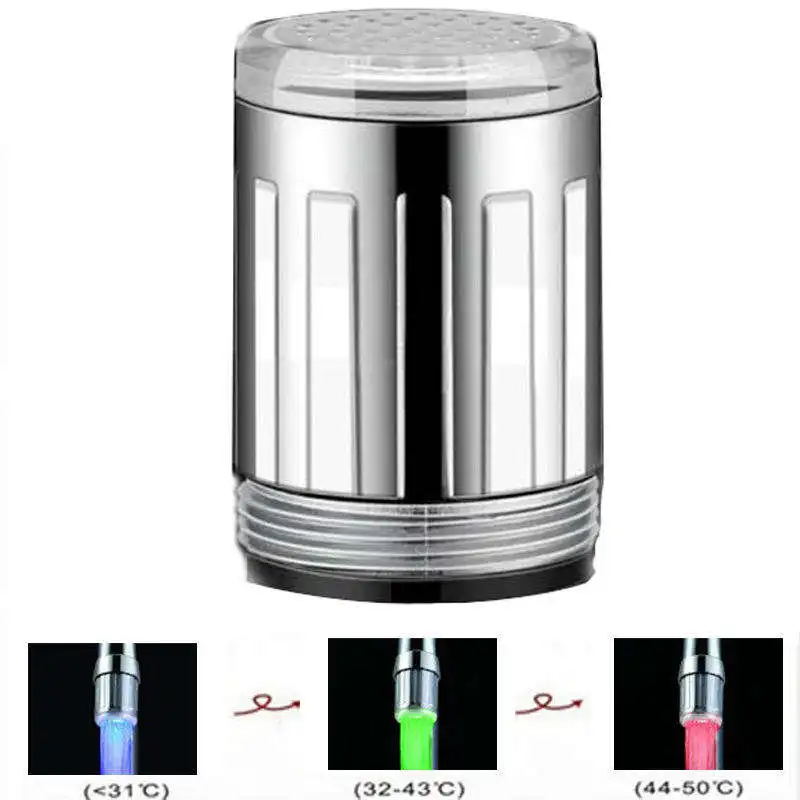 Wholesale Led Temperature Sensor Water Faucet Light-up 7 Colors Kitchen Bathroom Shower Tap Faucet Nozzle Head