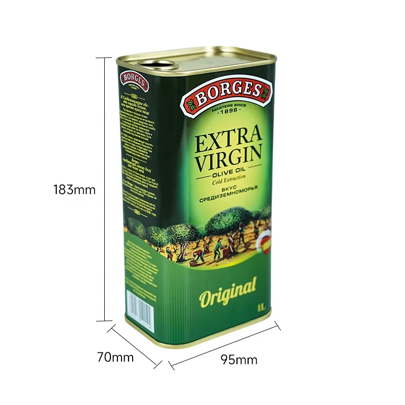 Empty Can 500ml Metal Liquid Packaging Container Oil Tin Box Olive Oil Can Paint Metal Packaging Tin Can With Lid