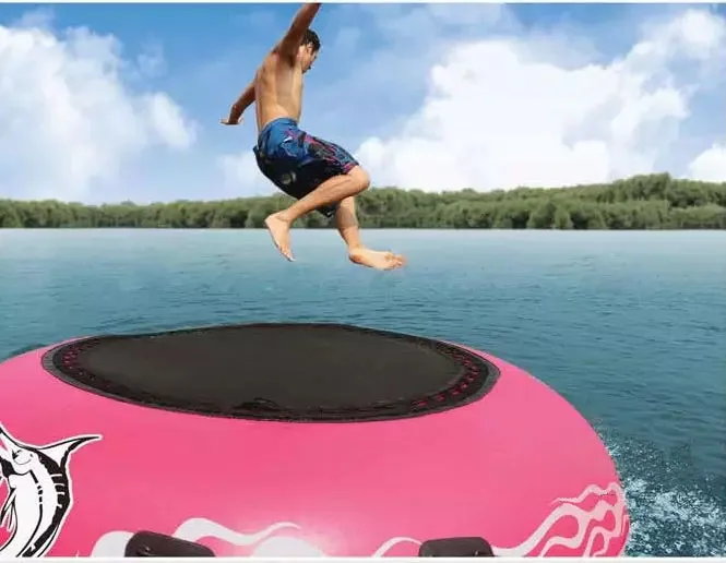 2015 new design inflatable water slide island, inflatable swimming water slide