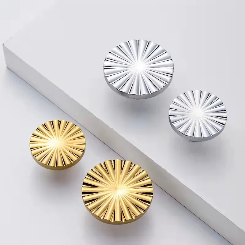 sunflowers semicircle round solid brass knob handle gold silver cabinet drawer furniture cupboard creative knob pull handles