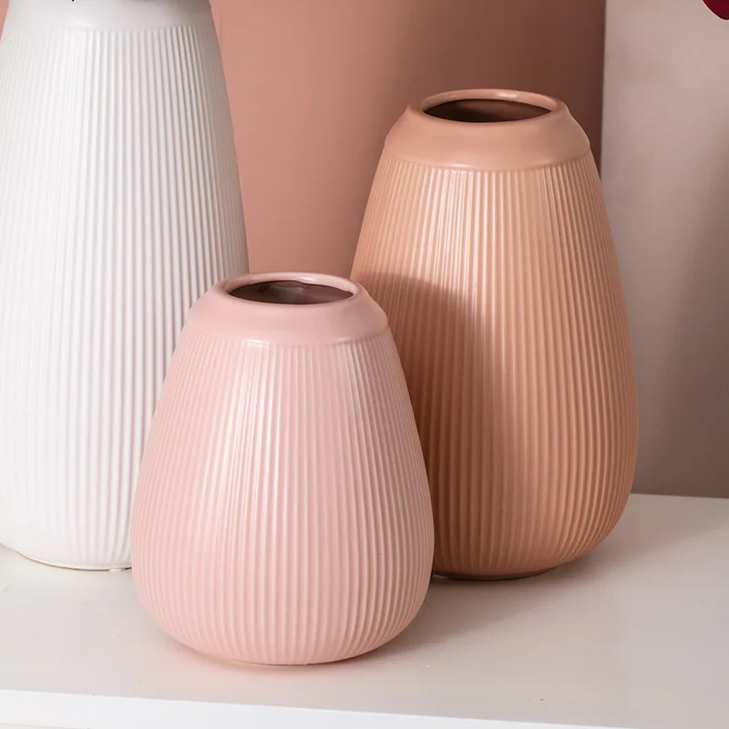 Minimalist House Decoration Pink Ceramic Vase Ceramic Flower Pot For Home Decor