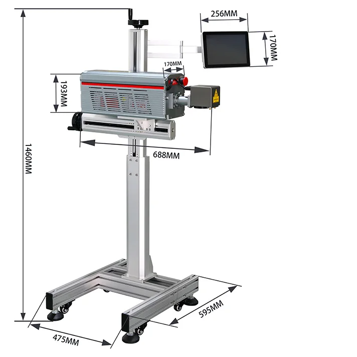 YAOMATEC CO2 Laser Marking  online flying laser 40w CO2 Laser Marking Machine