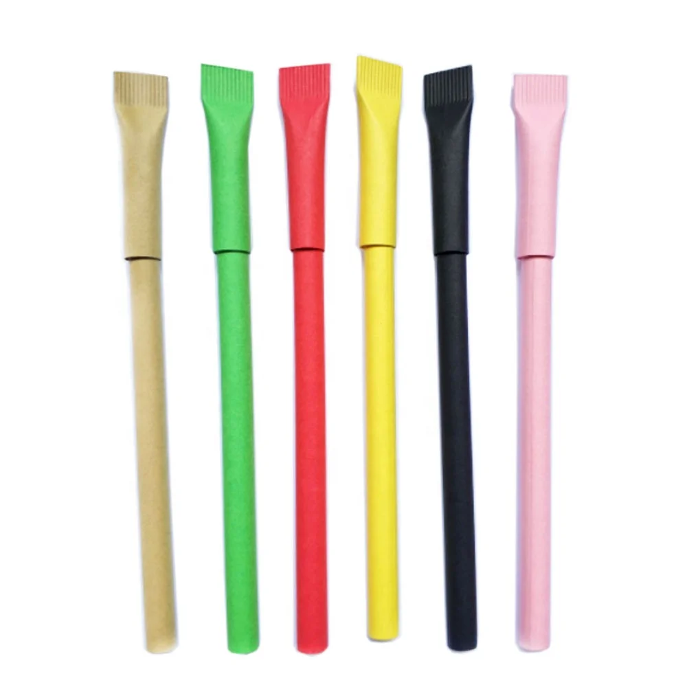 Экологичная шариковая ручка из переработанной крафт-бумаги, рекламная акция, нанесение логотипа на заказ, оптовая продажа