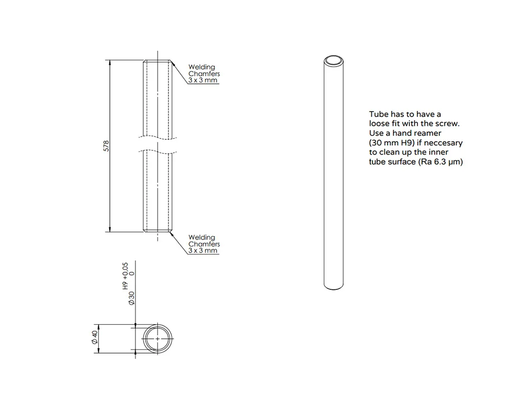 Barrel for 30mm diameter extrusion screw for Precious Plastic project