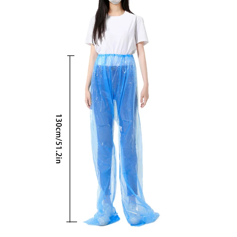 1pc Disposable Rain Pants Thickened Pack Foot Drift Waterproof Split Pant Tourism Clear Raincoat Rainsuit Outdoor Travel Cycling