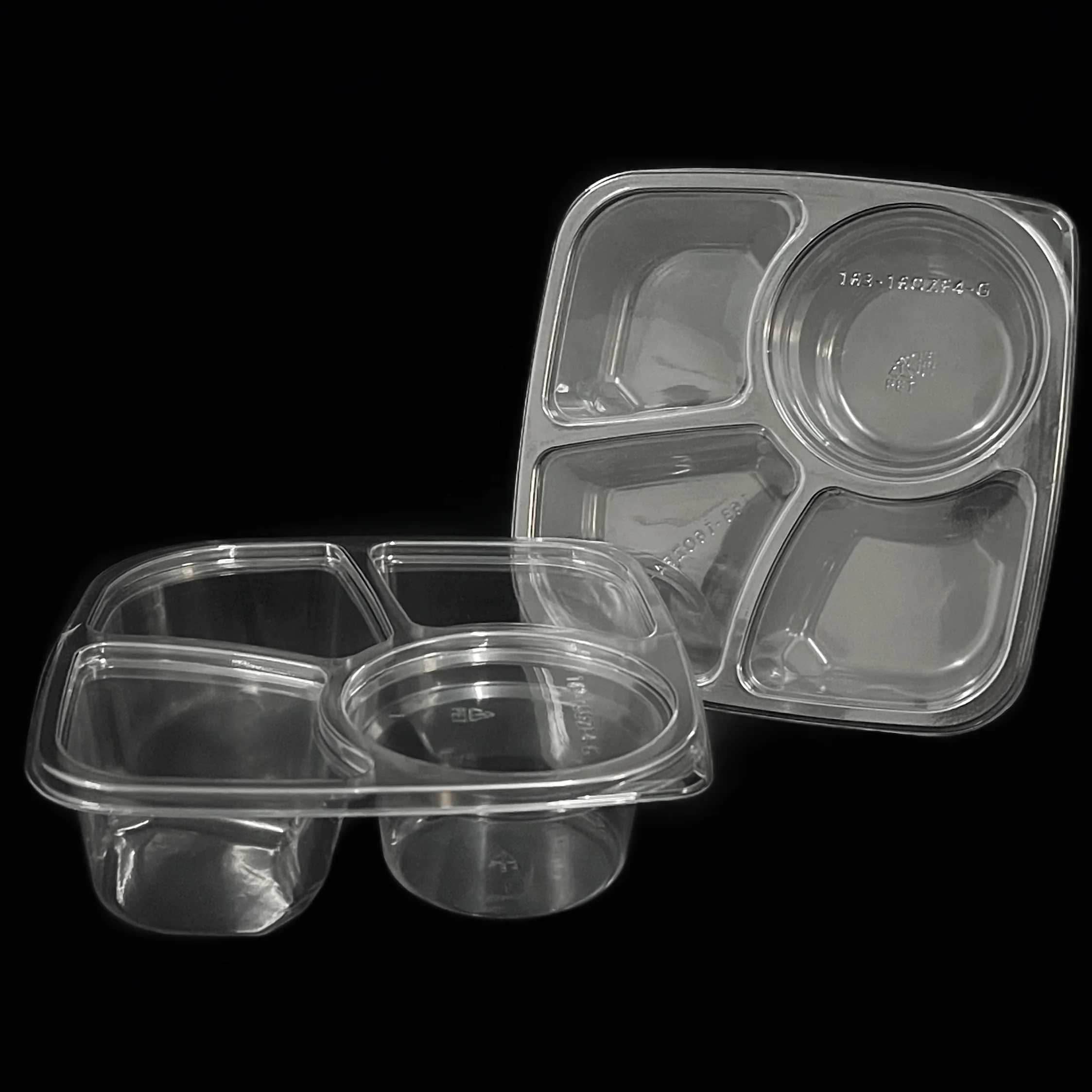 Hot Sales 4 Compartment Cativy Eco Friendly Plastic 500ml Food Containers Packaging For Soup And Rice Food Delivery