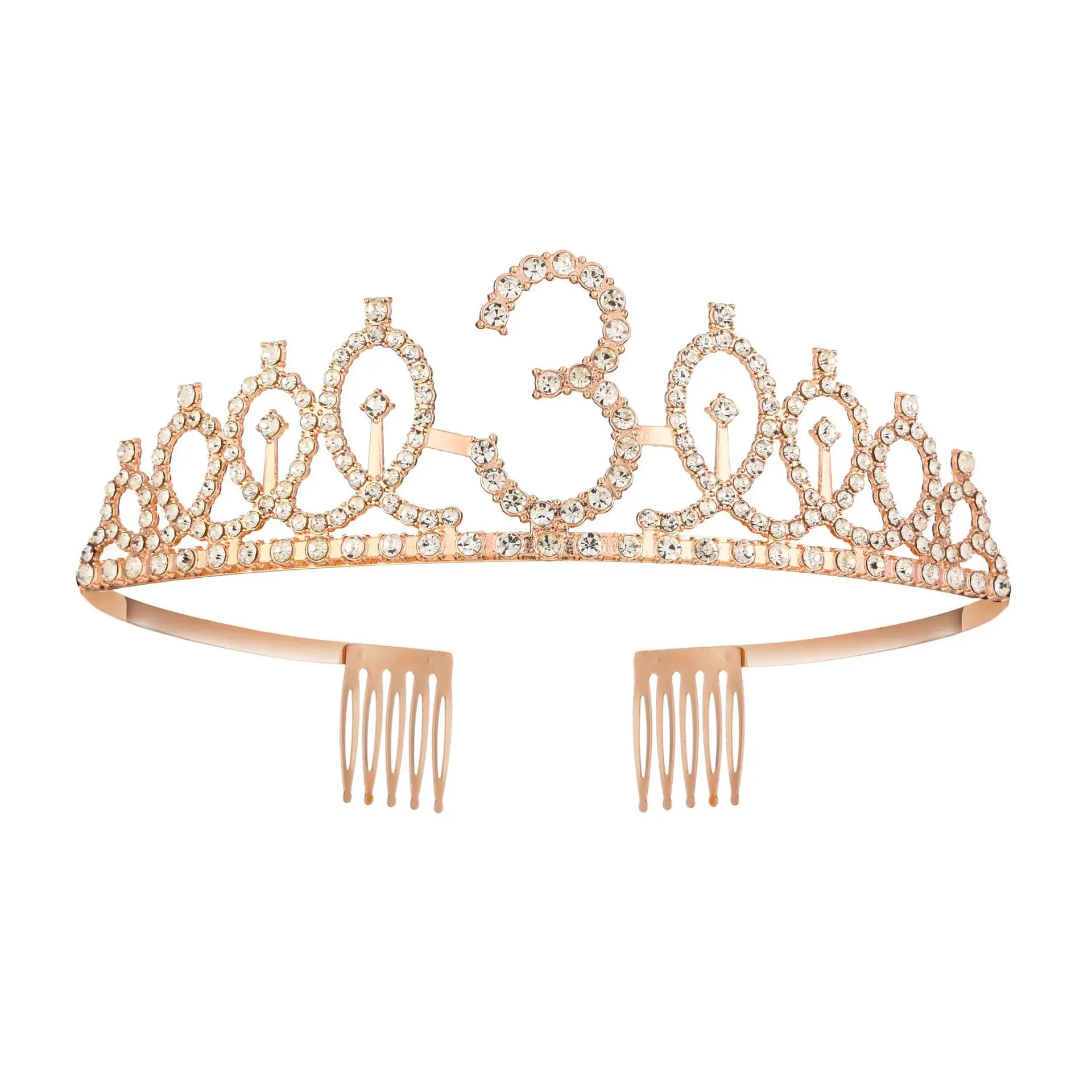Birthday party decoration Crown Headband Hair accessory Flash drill hair comb headpiece