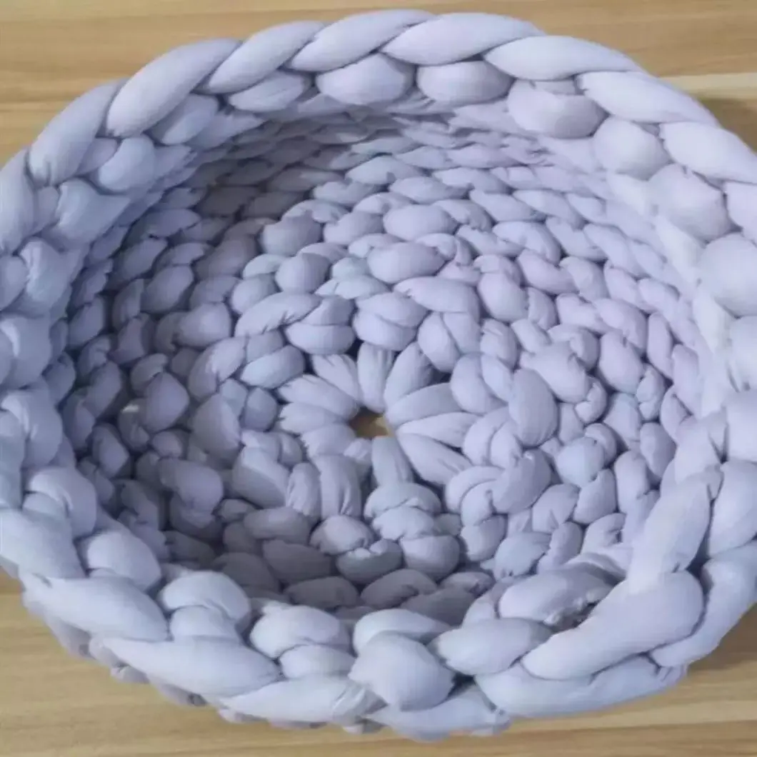 Washable handmade soft  dog cat bed nest multi-colors woven core filling cotton coarse wool pet nest