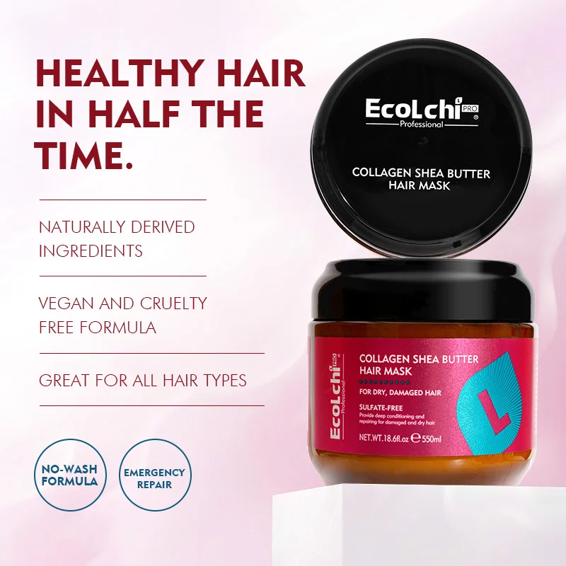 Private Label Ecolchi Organic Moisturizing Leave-in Hair Conditioner Curly Hair Protein Cream For African