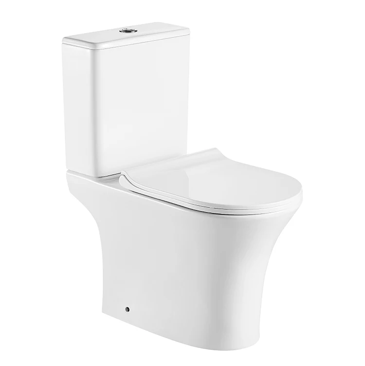BTO Euro-Standard Easy- cleaning bathroom Inodoro WC Rimless P-trap toilet water Closet Two Piece Ceramic Toilets bowl