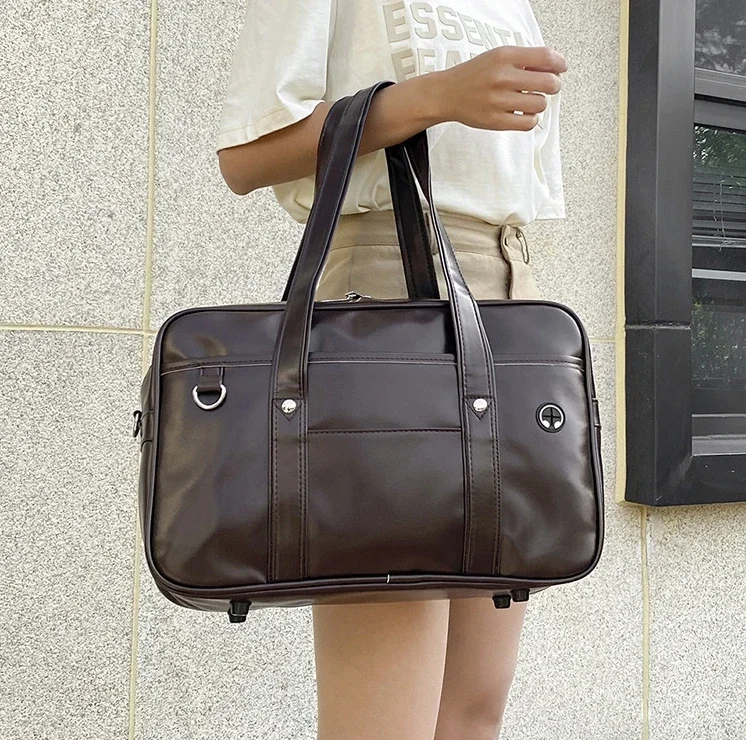PU Handbag School Bag with a Crossbody Shoulder Strap Japan High School Cosplay Student JK Girls Uniform Bag